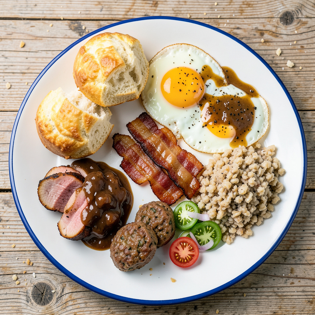 Full Southern Breakfast: Biscuits, Gravy, and All the Fixings Done Right